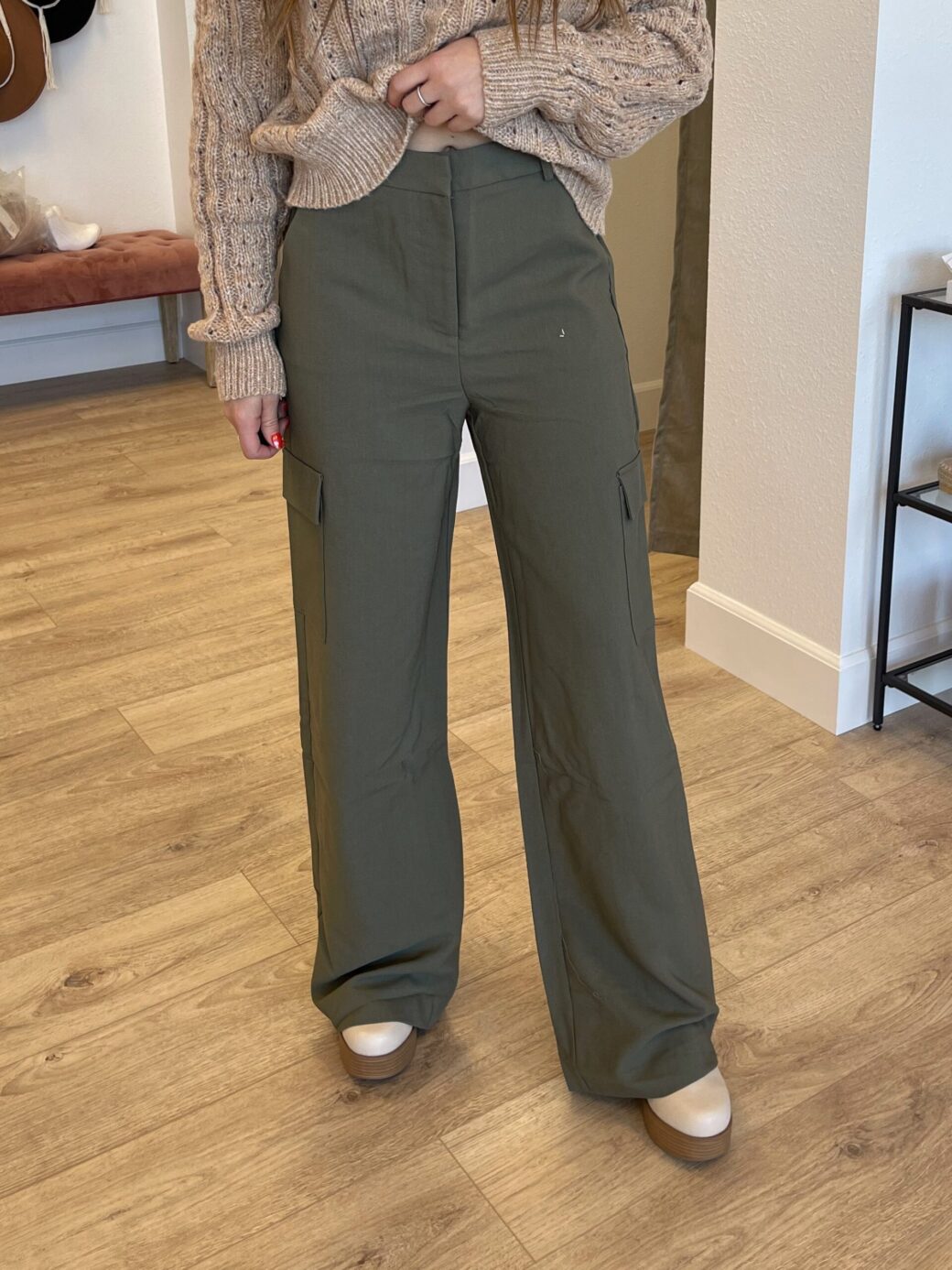 Twill Wide Leg Pants