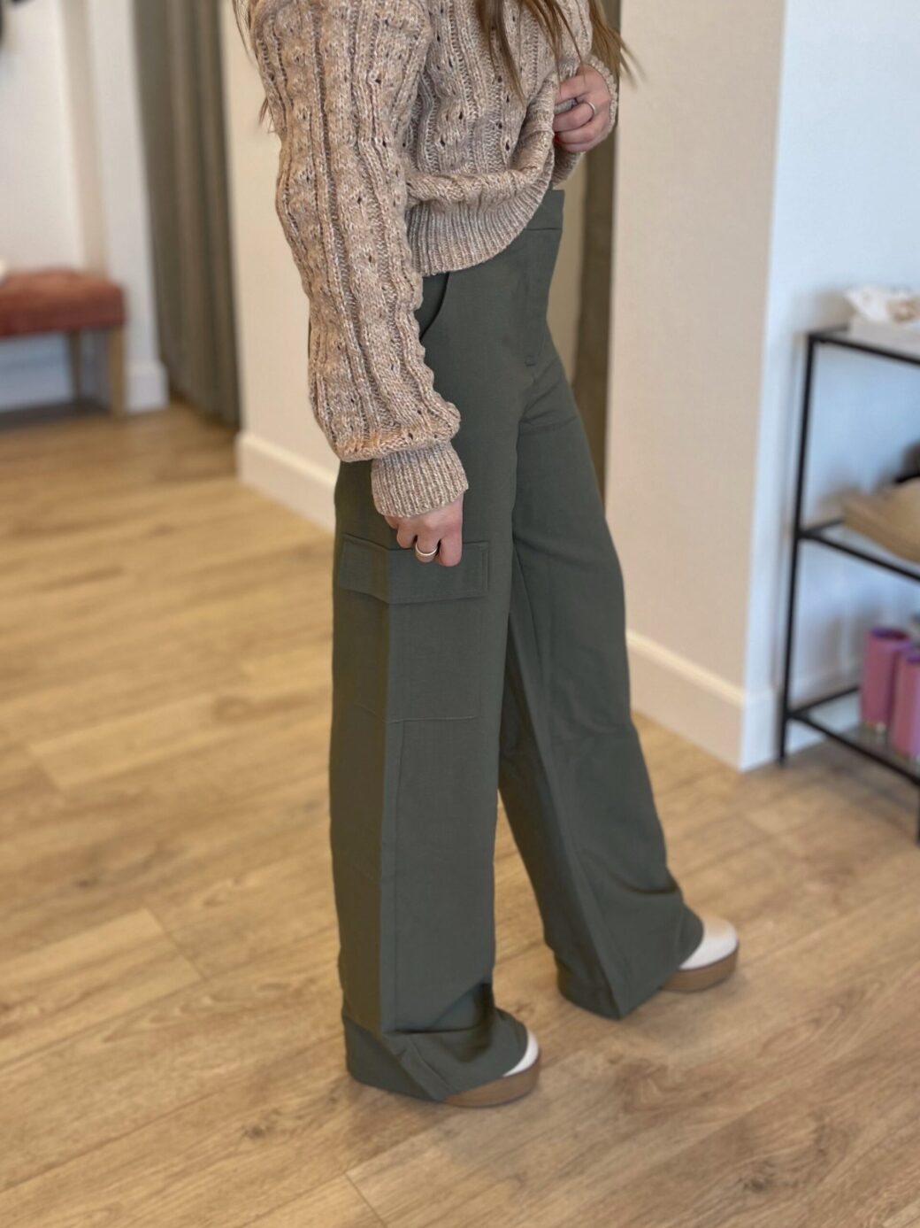 Twill Wide Leg Pants - Image 4